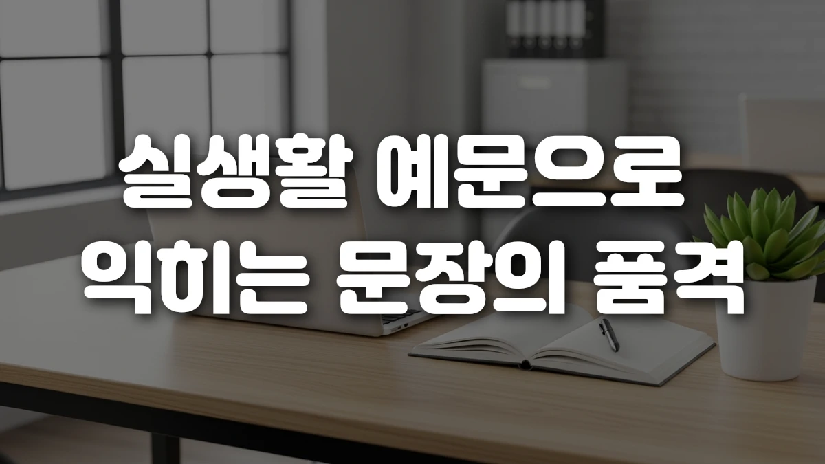 실생활 예문으로 익히는 문장의 품격