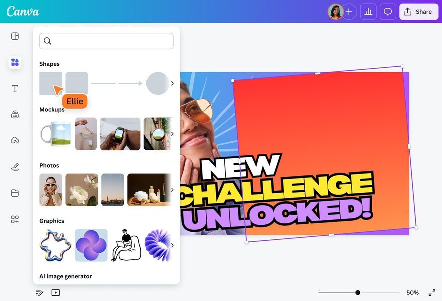 캔바에서 AI 기능을 활용하여 썸네일을 생성하는 과정