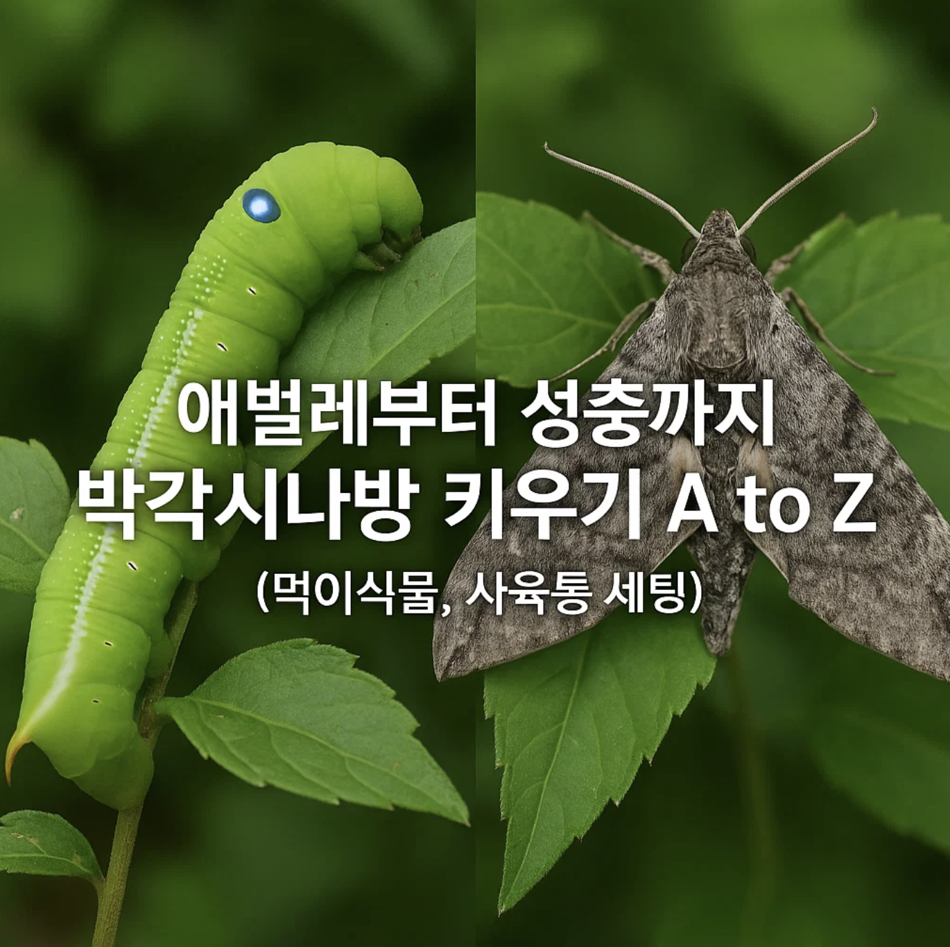 애벌레부터 성충까지 박각시나방 키우기 A to Z (먹이식물, 사육통 세팅)