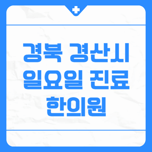 경북 경산시 일요일 진료 한의원