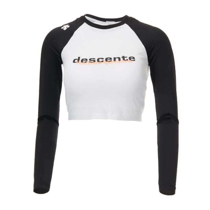 데상트 여성용 크롭 래쉬가드 S0222ETL53BLK