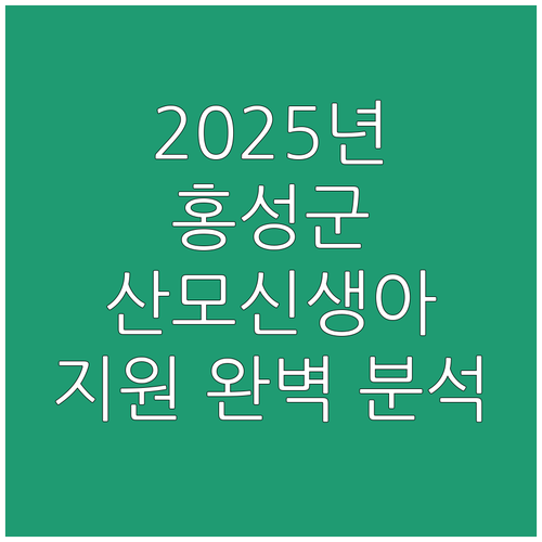 2025년 홍성군 산모신생아 건강관리..