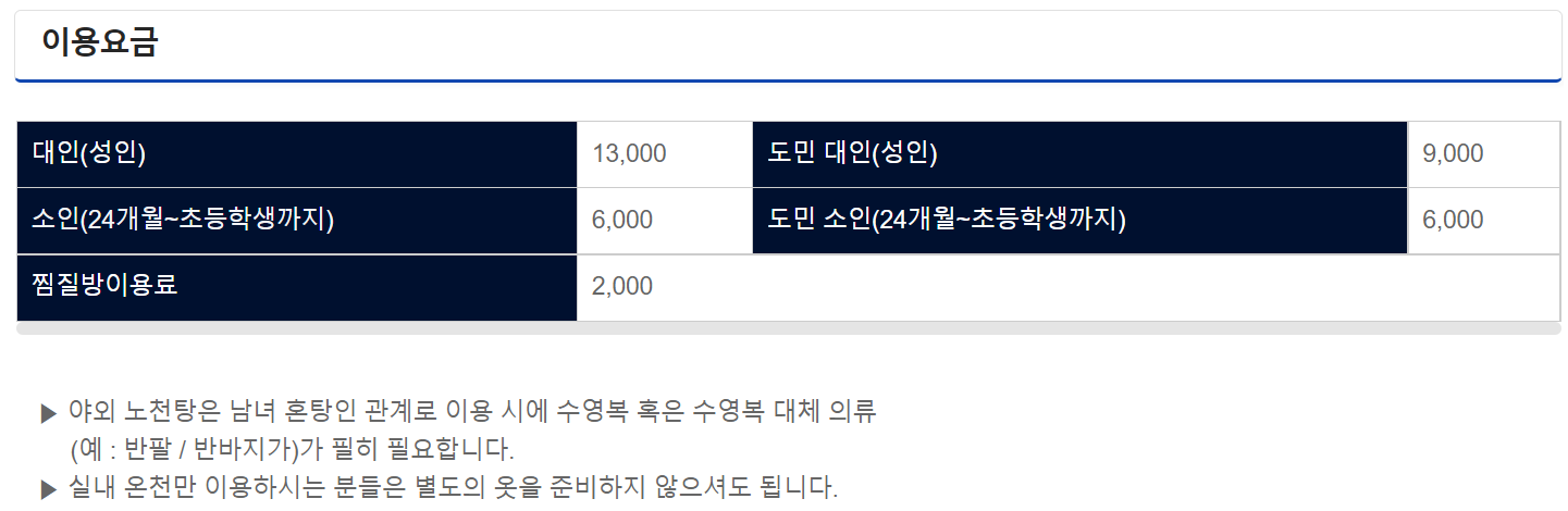 제주 산방산 탄산온천 금액