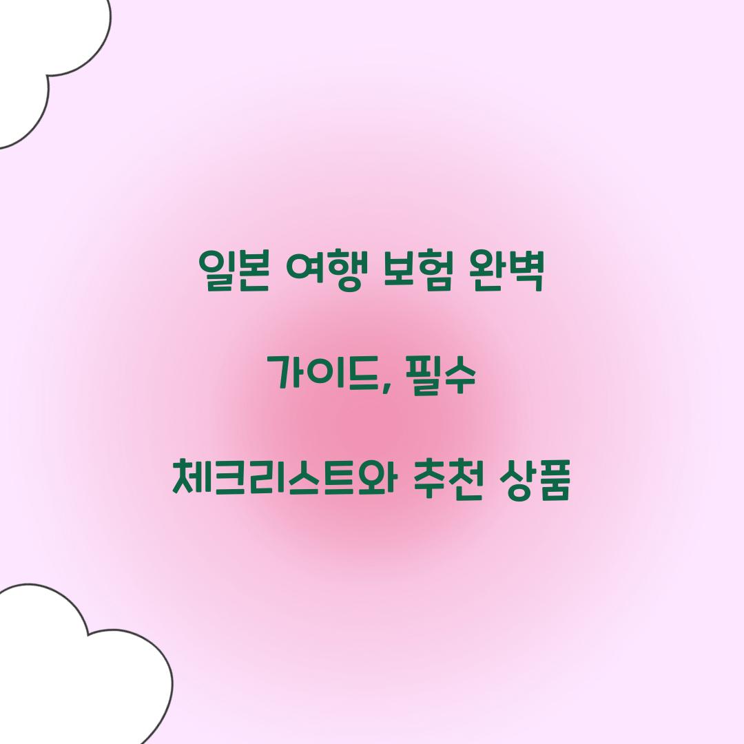 일본 여행 보험