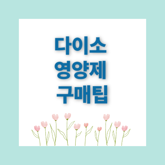 다이소인터넷쇼핑몰에서 영양제구매 가성비짱!