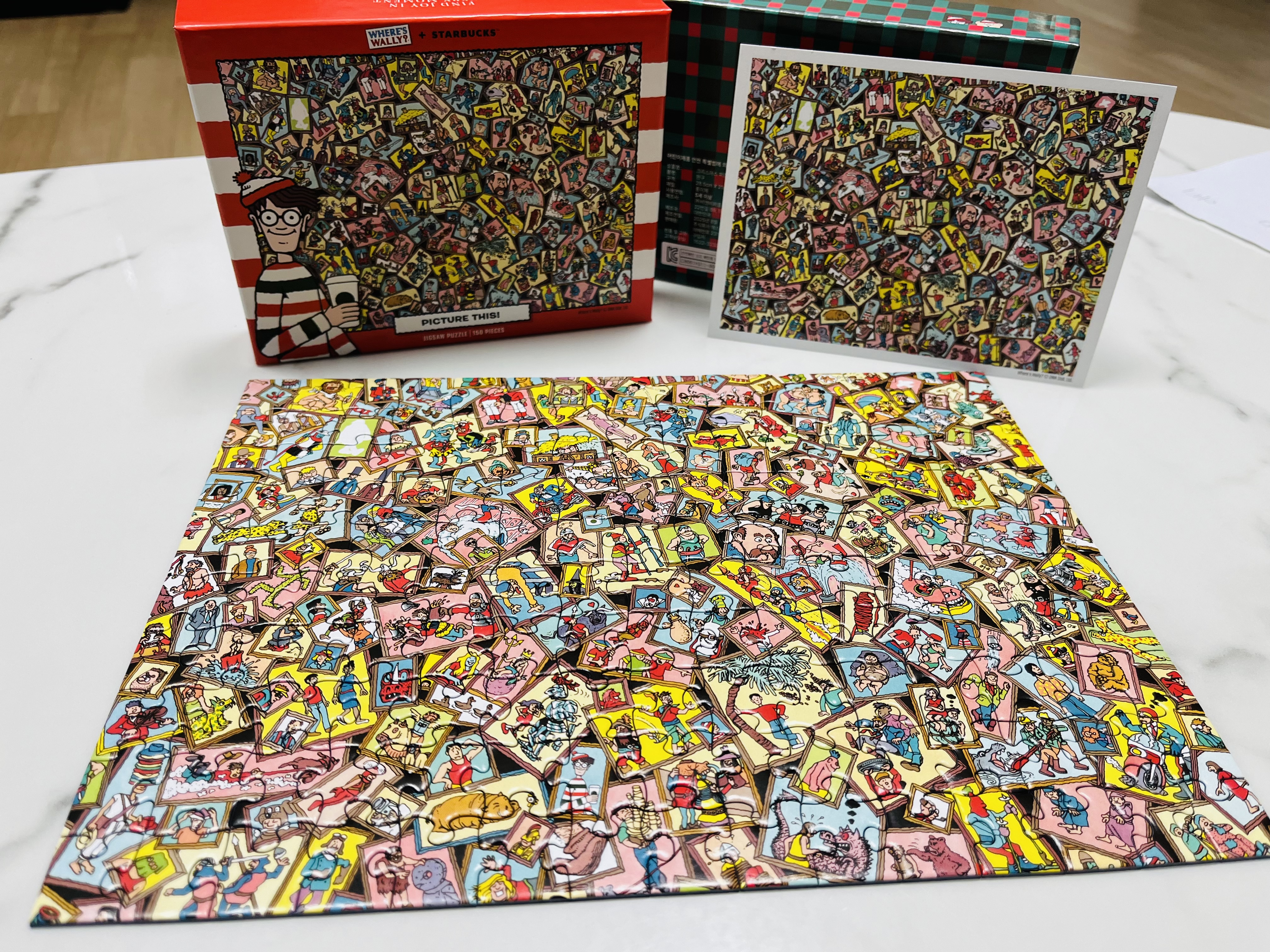 완성된 스타벅스 월리를 찾아라 퍼즐 전체 이미지