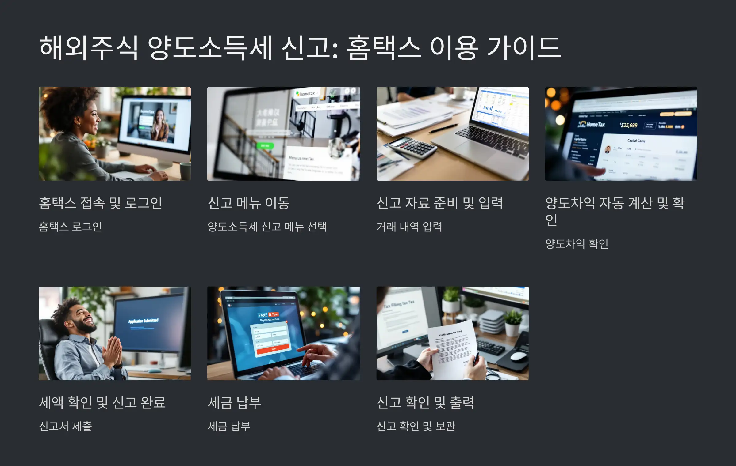 해외주식 양도세 신고를 위한 홈택스 이용 가이드