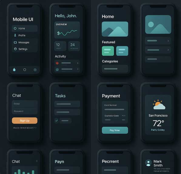 UI 디자인 모바일 가상 이미지