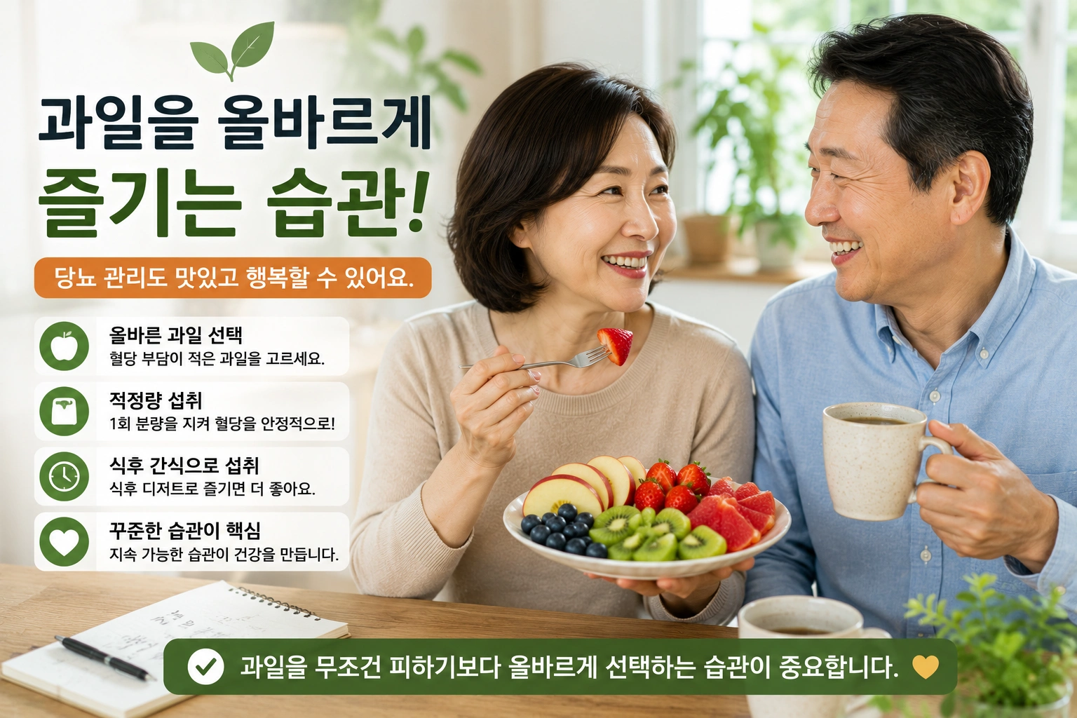 당뇨 환자가 과일을 무조건 피하지 않고 적정량으로 건강하게 즐기는 식후 간식 이미지