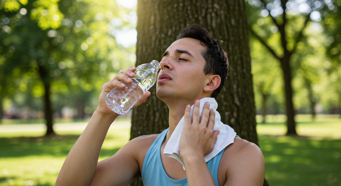 열사병 응급처치&amp;#44; 젖은 수건으로 체온 낮추기
