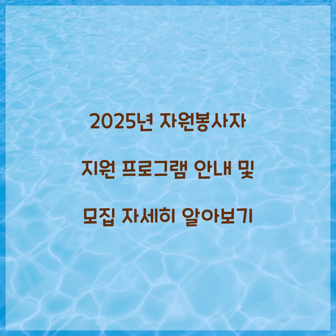 자원봉사자 지원