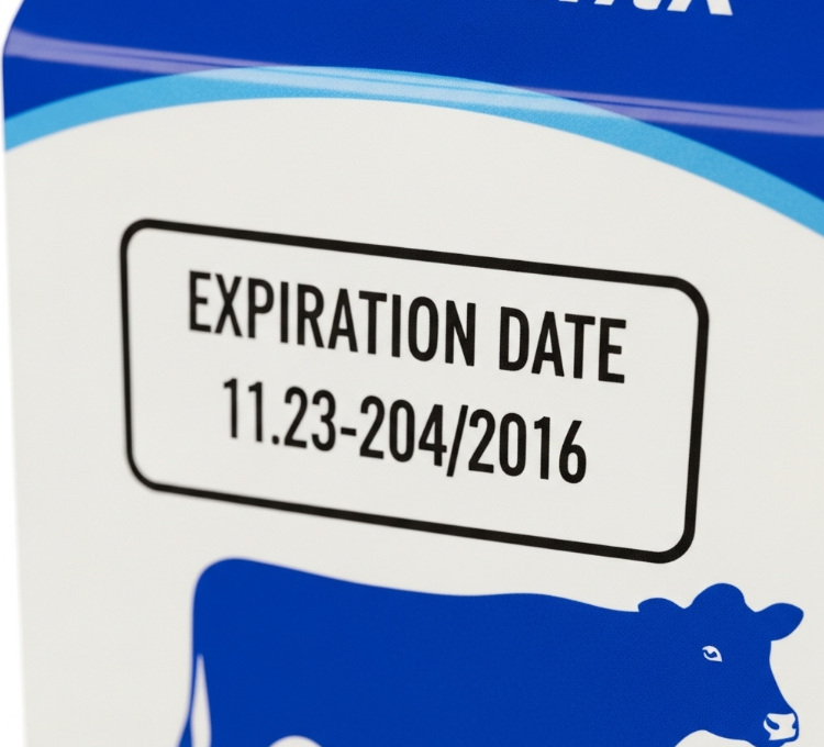 미국 제품에서 흔히 볼 수 있는 유통기한 라벨 이미지