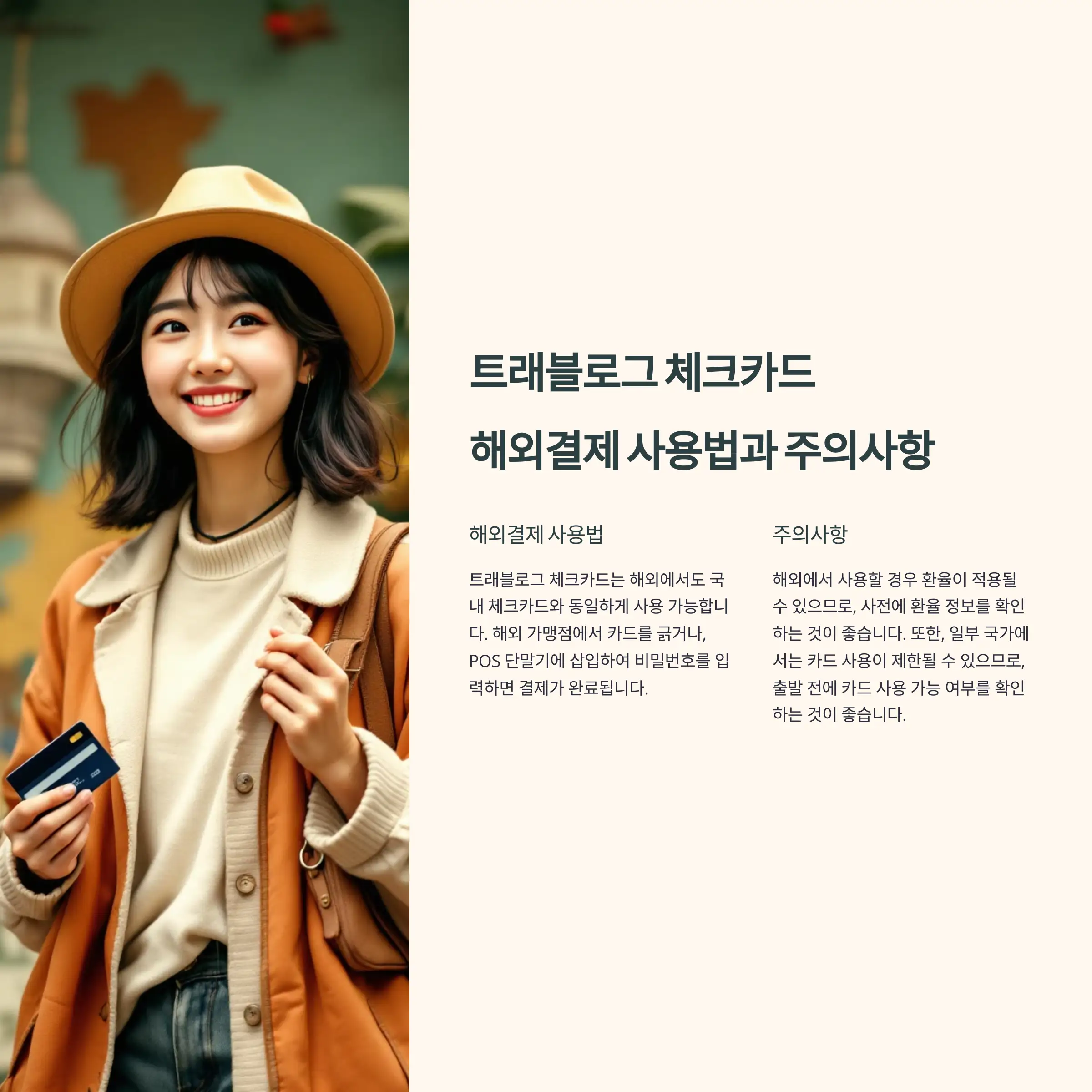 트래블로그 체크카드 해외결제 사용법과 주의사항