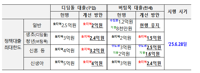 수도권 대출규제 시행, 주택대출 6억한도 제한