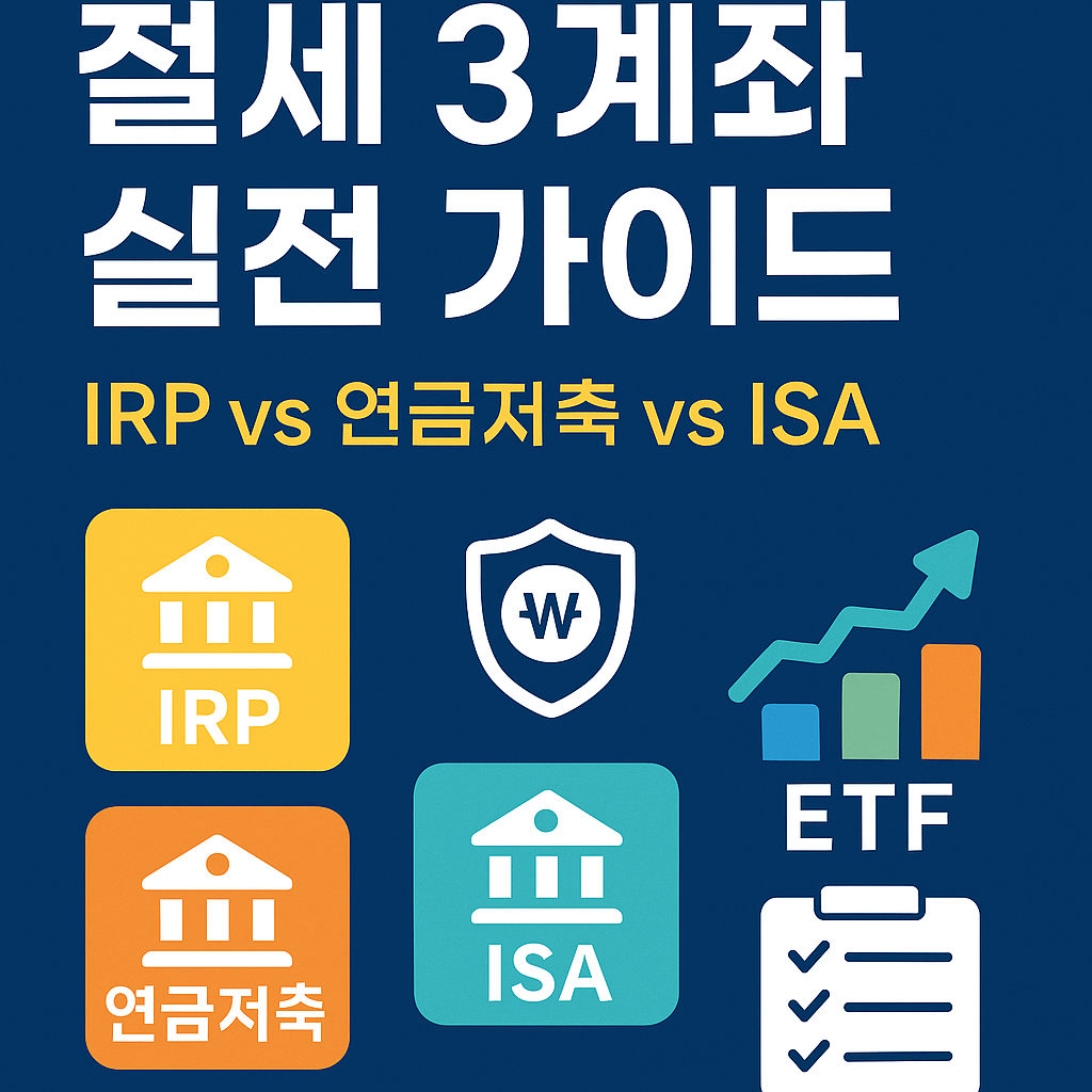 IRP, 연금저축, ISA를 비교하는 그래픽 – 직장인을 위한 절세 계좌 전략 안내