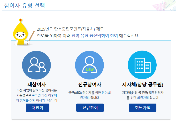 참여자 유형 선택