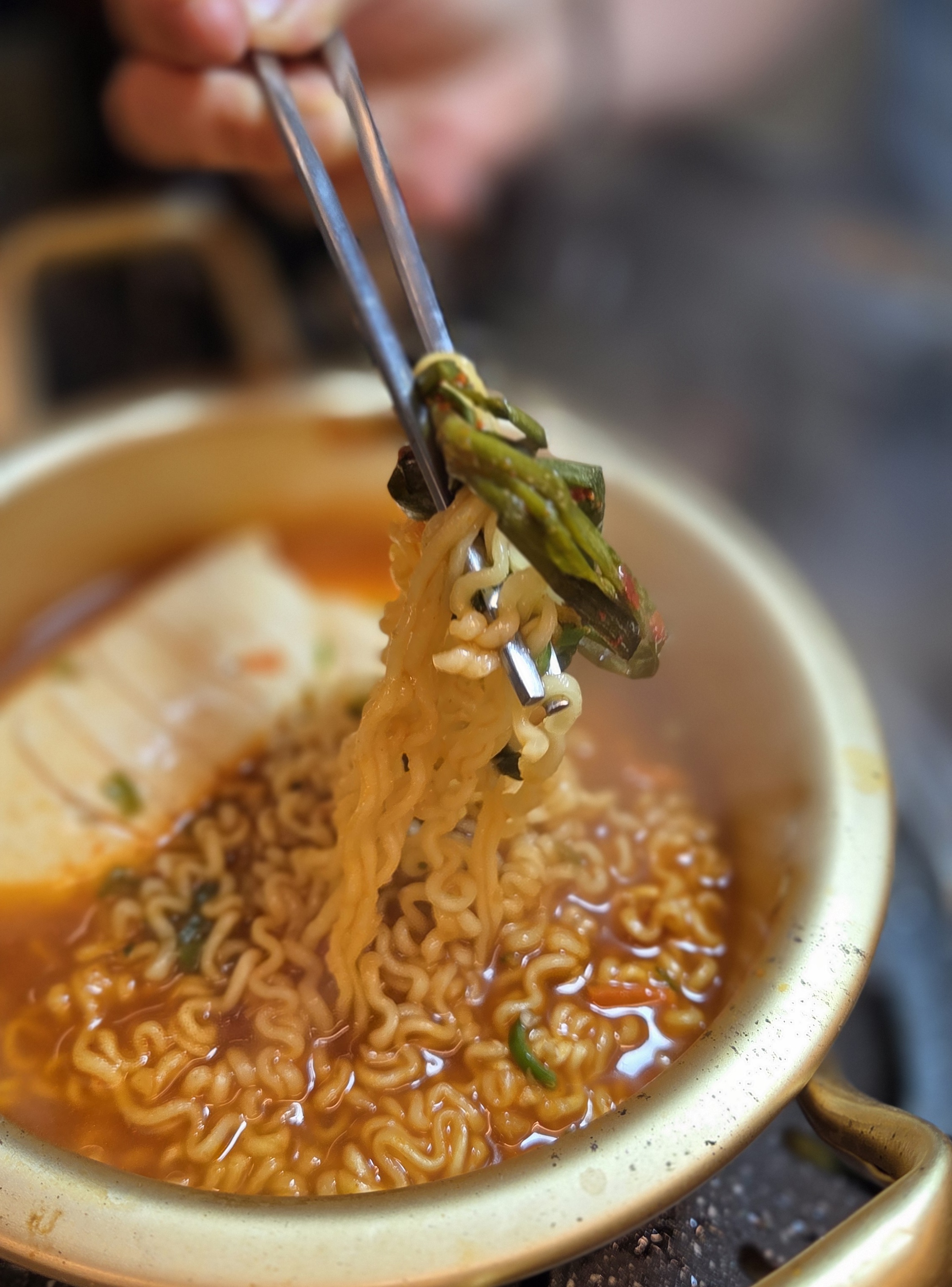 냄비라면과 파김치의 조화