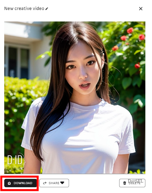 완성된 AI 아바타 영상 다운로드