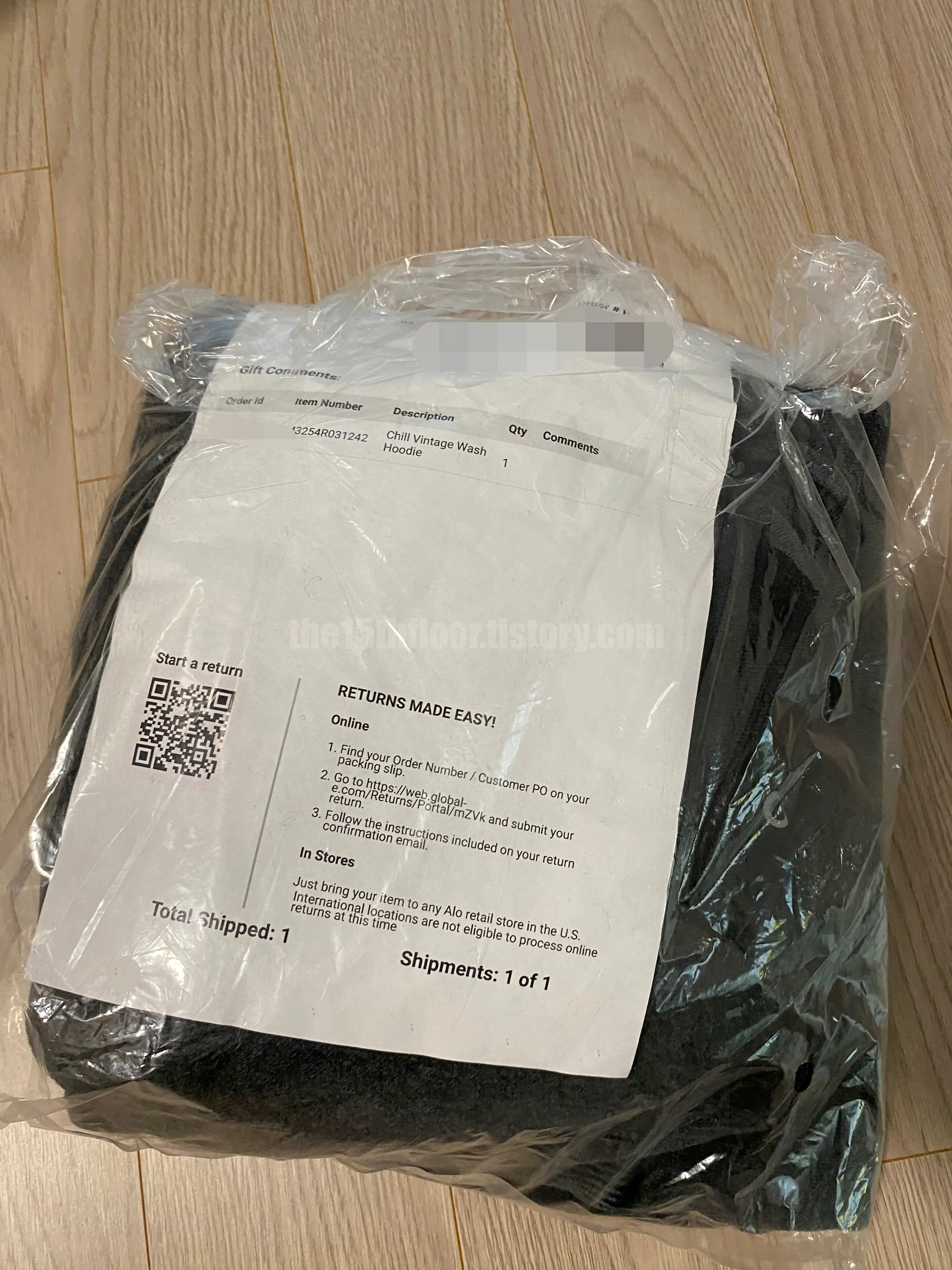 구매한 제품 (Chill Vintage Wash Hoodie/ 칠 빈티지 워시 후디)