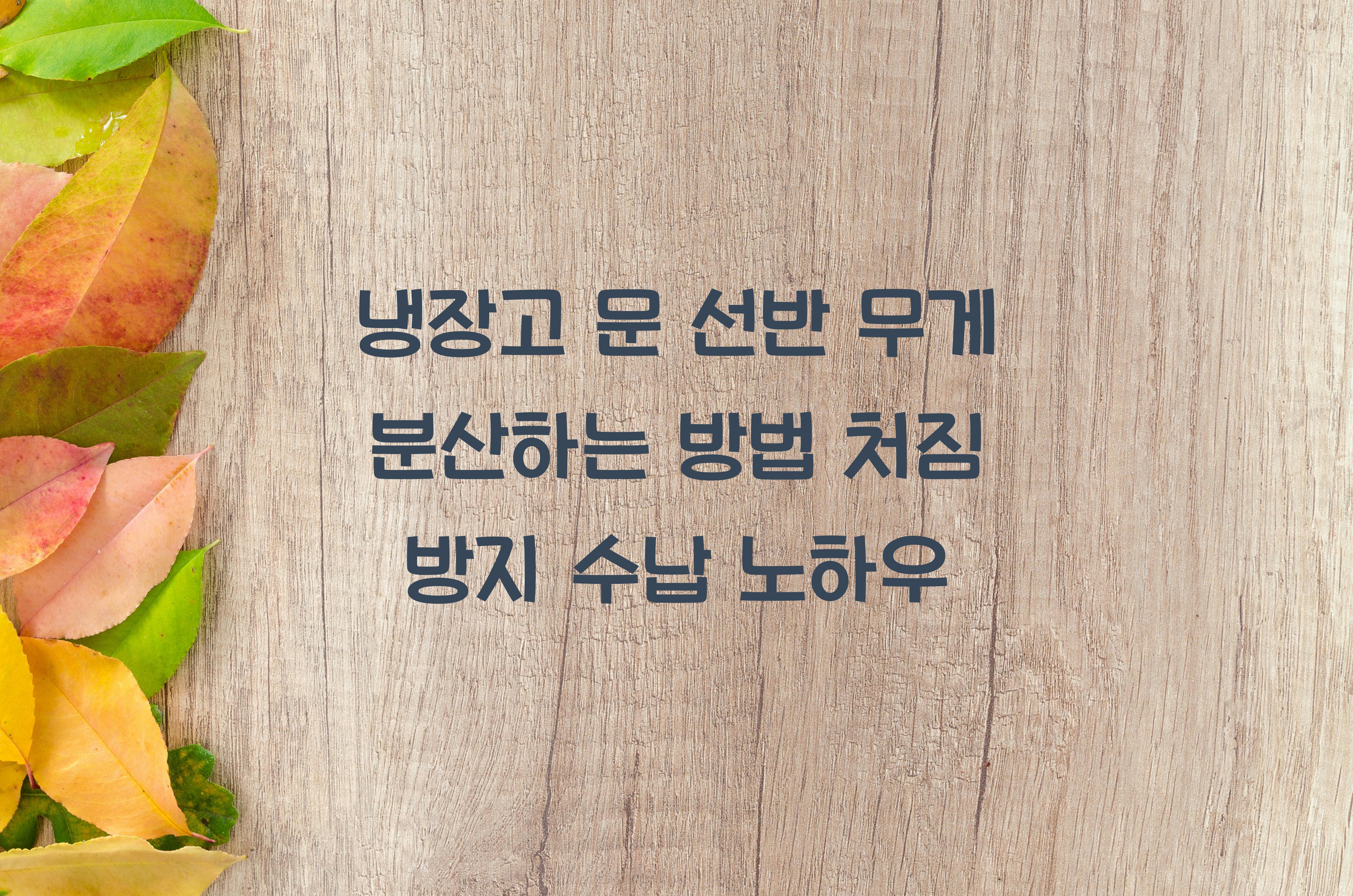 냉장고 문 선반 무게 분산하는 방법