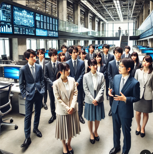 일본 대기업의 신입사원들의 모습