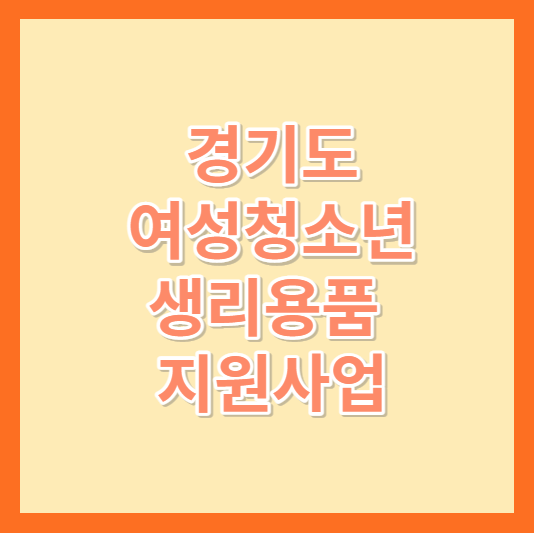 경기도 여성청소년 생리용품 지원사업