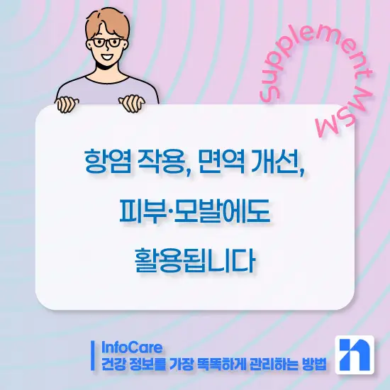 식이유황 MSM의 효능, 복용법과 주의사항