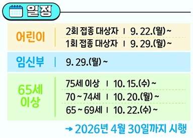 독감예방접종 무료대상날짜
