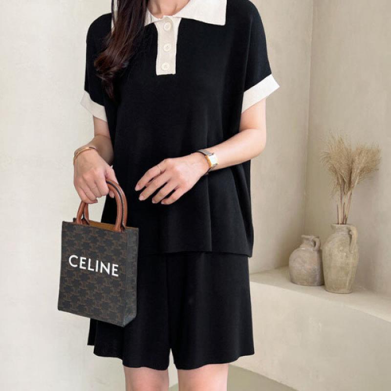 걸스데일리 걸스데일리 켈런 배색 세트 여름니트세트