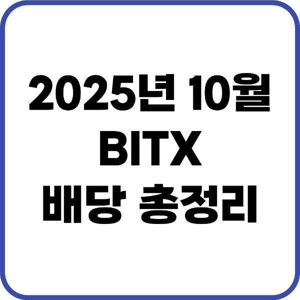 BITX 2025년 10월 배당락일