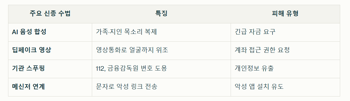 2025년 AI보이스피싱 종류