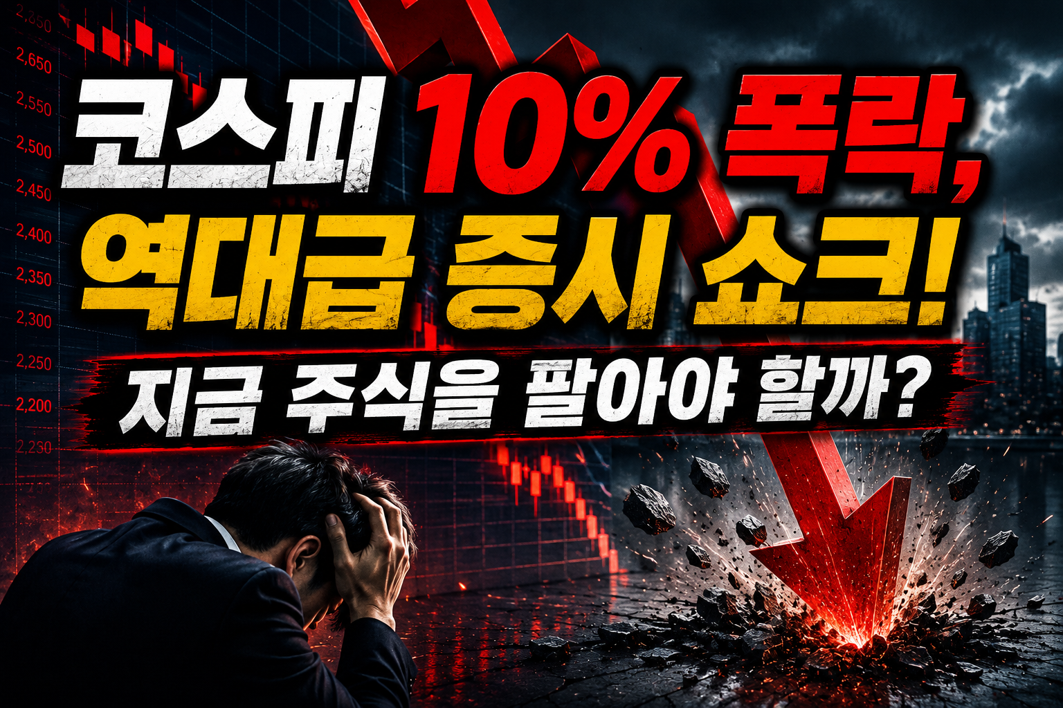 코스피 10% 폭락, 역대급 증시 쇼크! 지금 주식을 팔아야 할까? 관련 사진