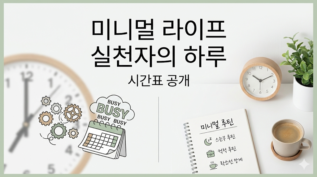 미니멀라이프 실천자의 하루 시간표 공개