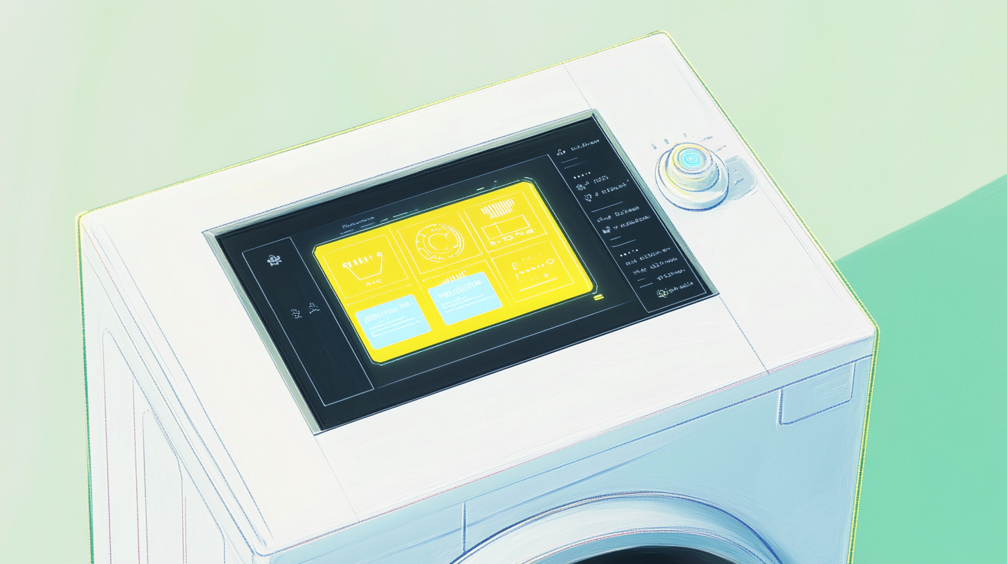 삼성 WD25DB8690BE의 터치스크린 인터페이스가 클로즈업된 이미지. AI 설정 화면이 표시되며, 직관적이고 사용자 친화적인 디자인.