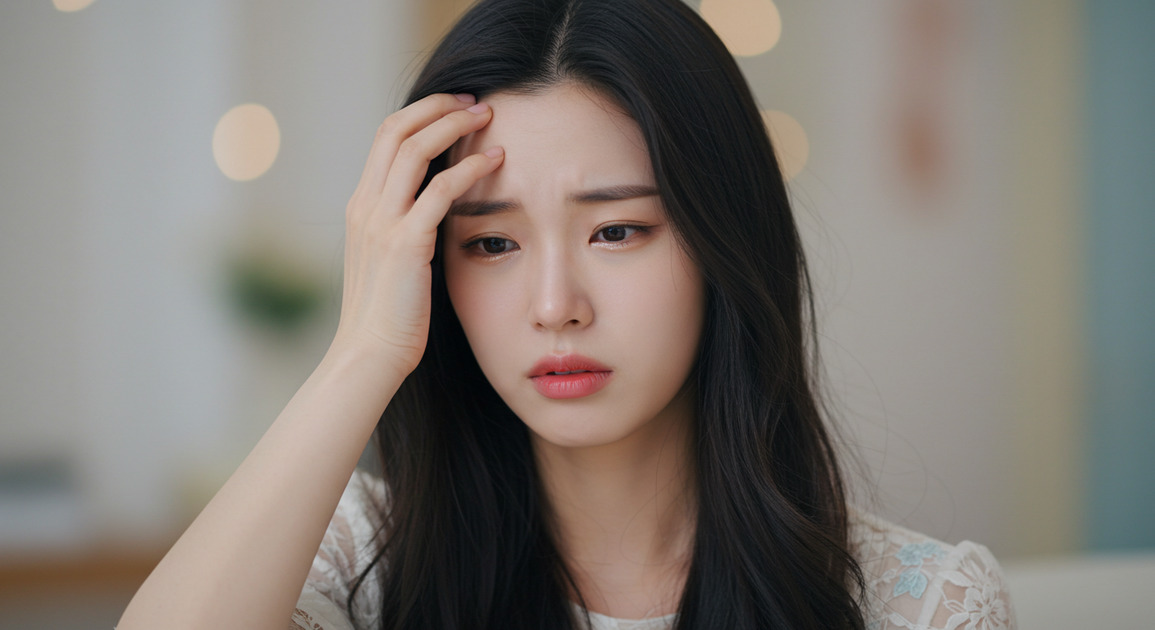 기립성 저혈압으로 어지러운 여성