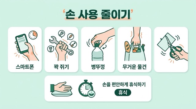 손 사용 줄이기 생활관리