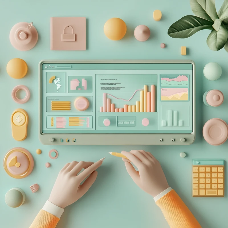 디지털 대시보드에서 다양한 글로벌 자산으로 분산된 연금 ETF 포트폴리오를 관리하는 과정, 2025년 글로벌 자산 배분과 리밸런싱, 다양한 국가 및 상품 연금 투자