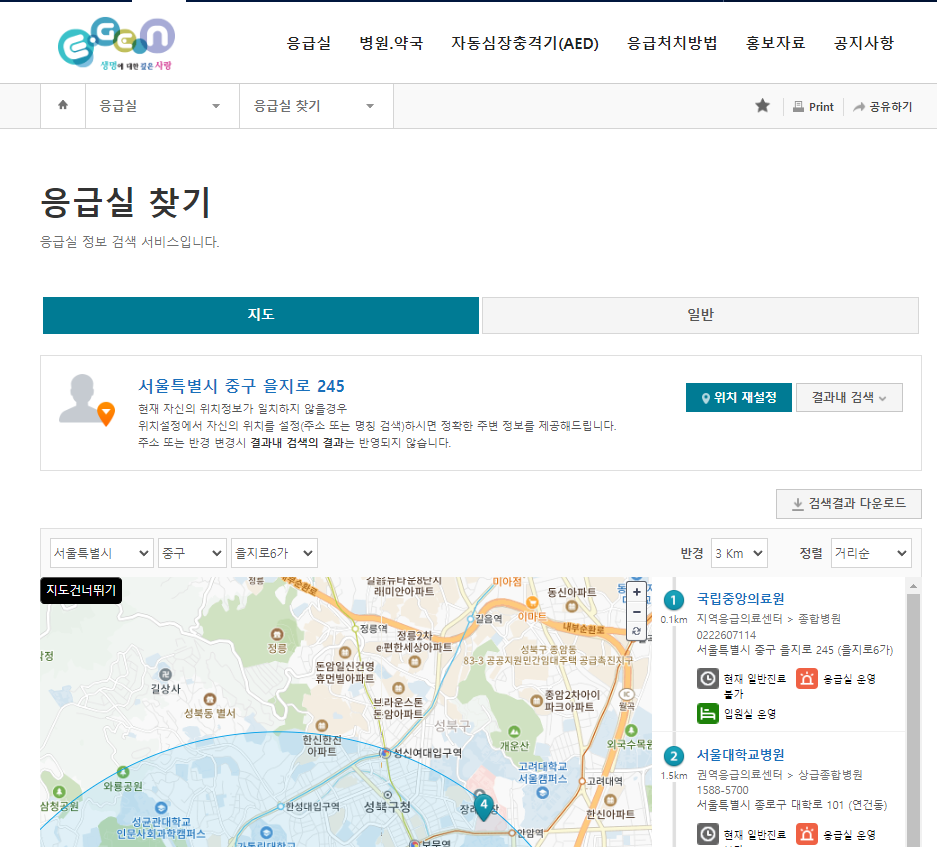 명절 응급실 병원