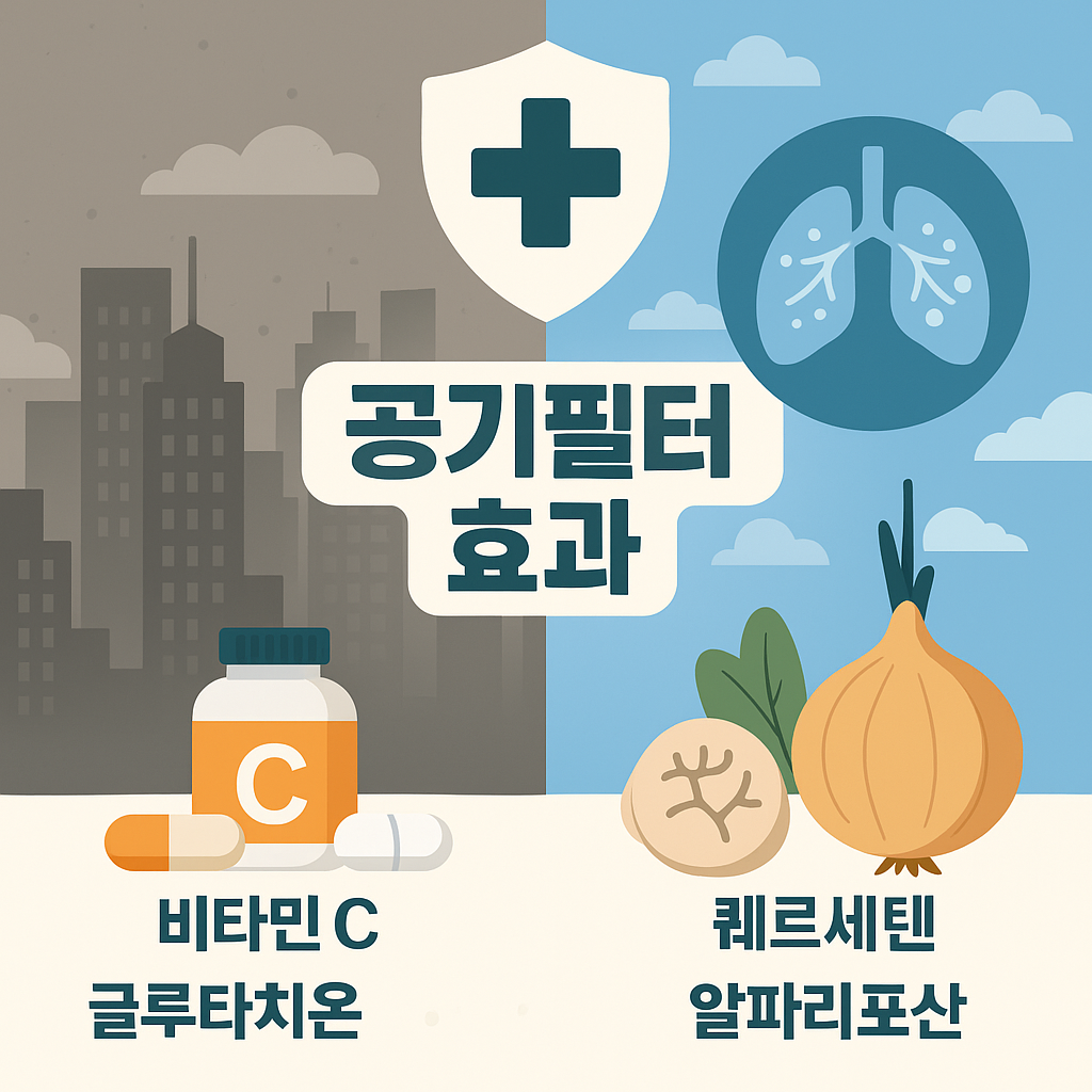항미세먼지 보조제 4가지 (비타민C, 글루타치온, 퀘르세틴, 알파리포산)