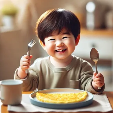 행복하게 밥먹는 아이의 모습