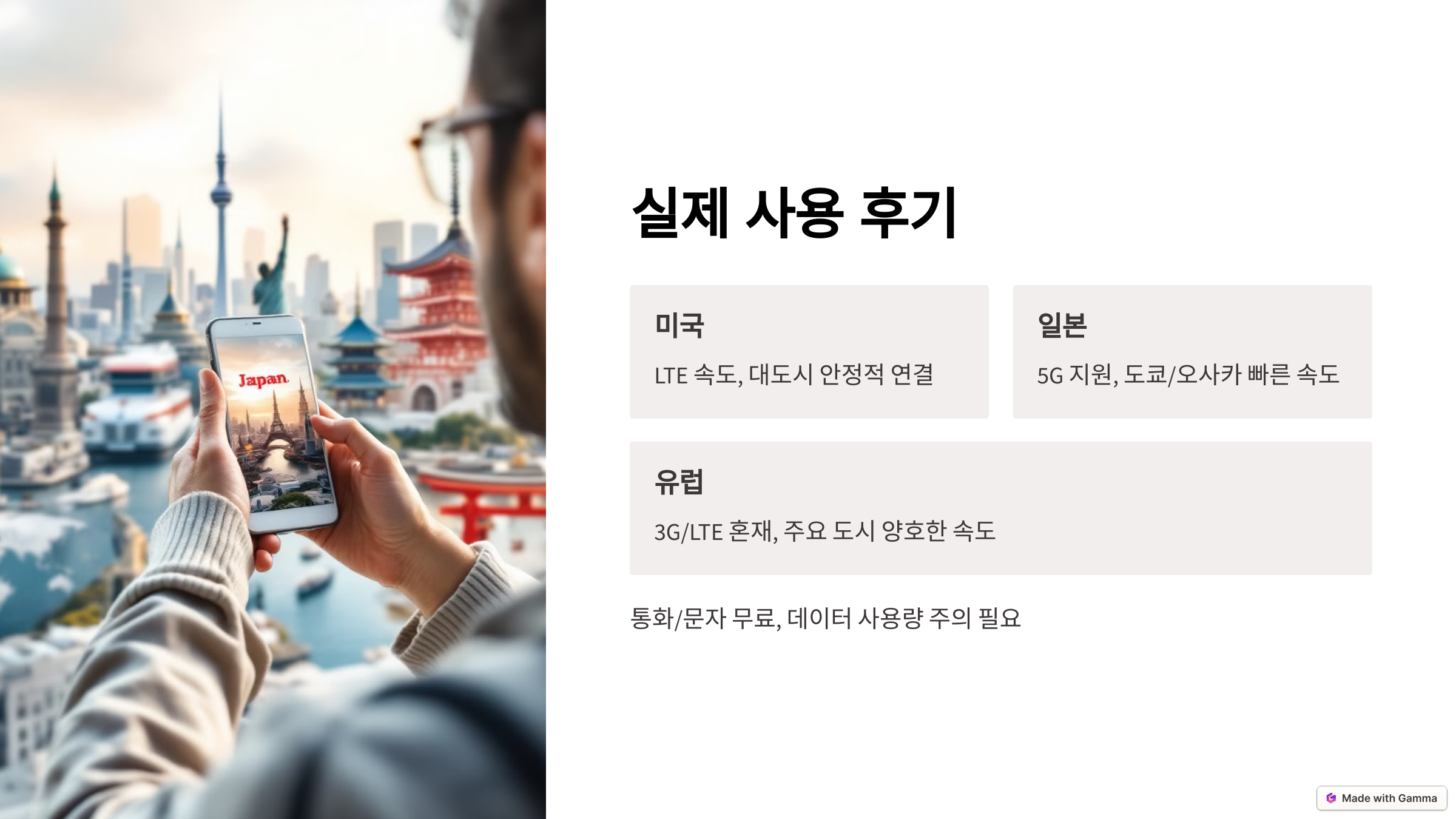 실제 사용 후기: 미국, 일본, 유럽