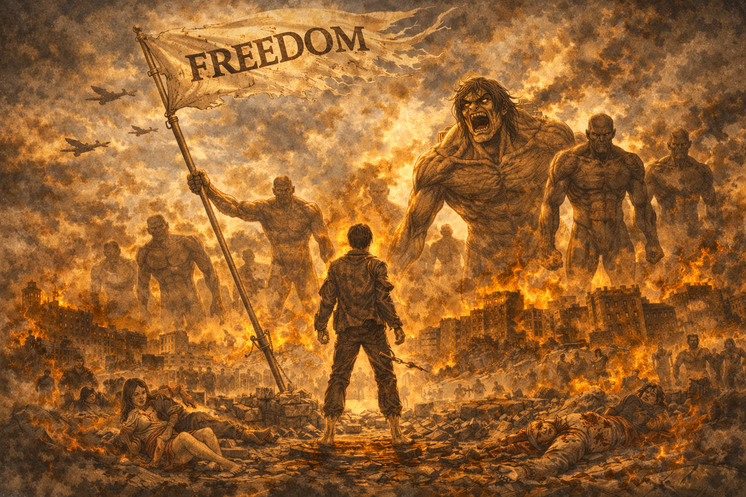 진격의 거인: 자유를 위해 모든 것을 파괴한 결말