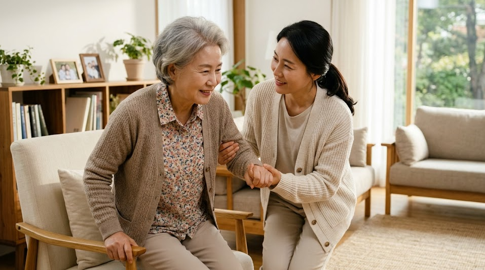 시니어 부모님 기립성저혈압 낙상예방 자녀 돌봄