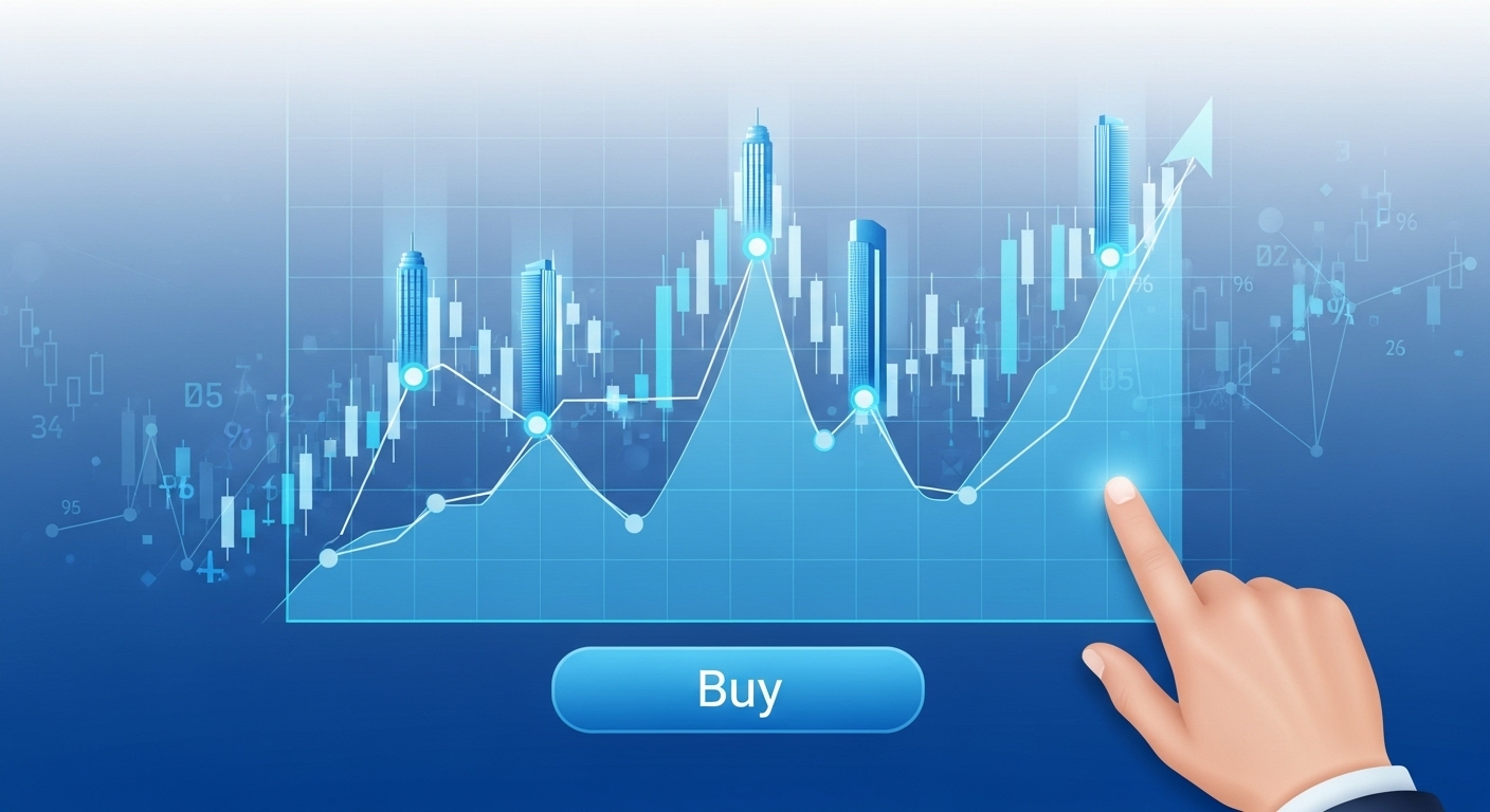 ์ฃผ์ ๊ฑฐ๋ ํ๋ฉด์์ ๋ถ๋์ฐ ๊ด๋ จ ์ฃผ์์ด ์์นํ๋ ๋ชจ์ต์ ๋ณด์ฌ์ฃผ๋ฉฐ ๋ฆฌ์ธ  ํฌ์์ ์ฉ์ด์ฑ๊ณผ ์์ต์ฑ์ ๋ํ๋ด๋ ๋์งํธ ์ผ๋ฌ์คํธ.