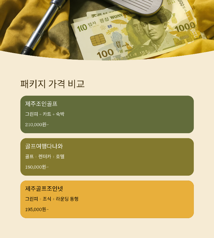 패키지 가격 비교와 구성