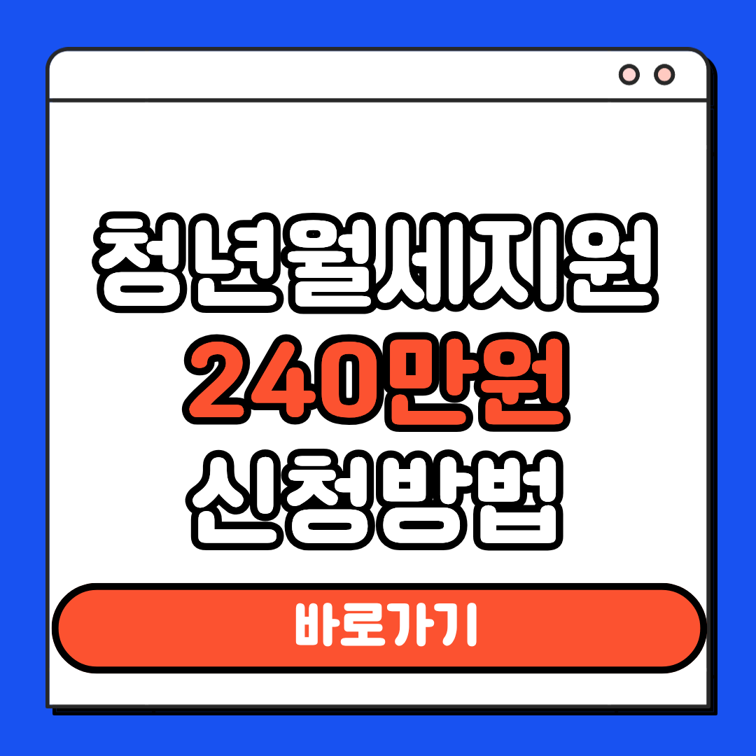 청년월세지원 240만원 신청방법