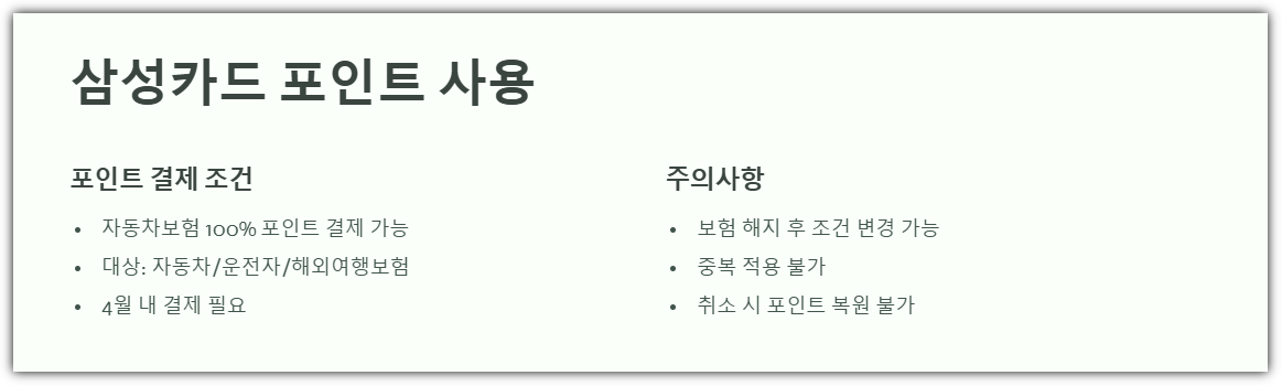 삼성카드 포인트 사용