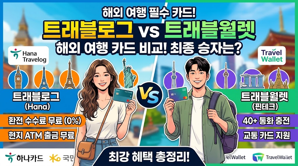 [해외여행 필수] 트래블월렛 vs 트래블로그 vs 트래블온 완벽 비교! 나에게 맞는 해외 결제 카드는?