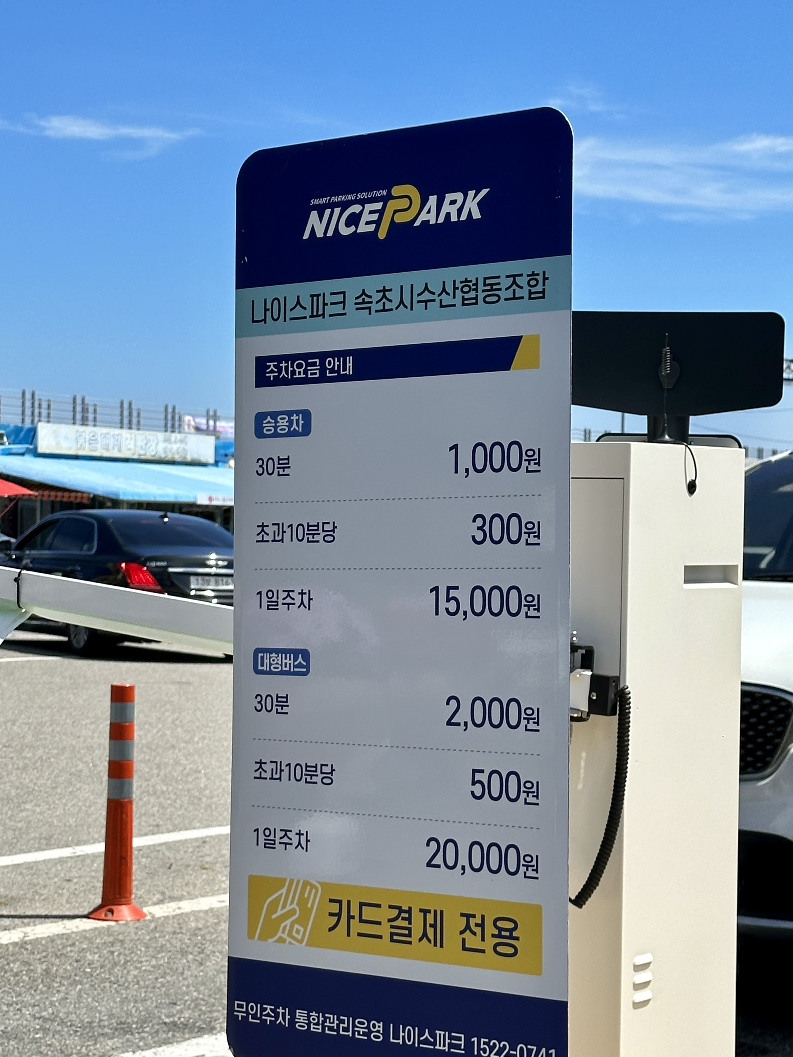 속초 영금정 주차장 속초시수산협동조합 주차요금