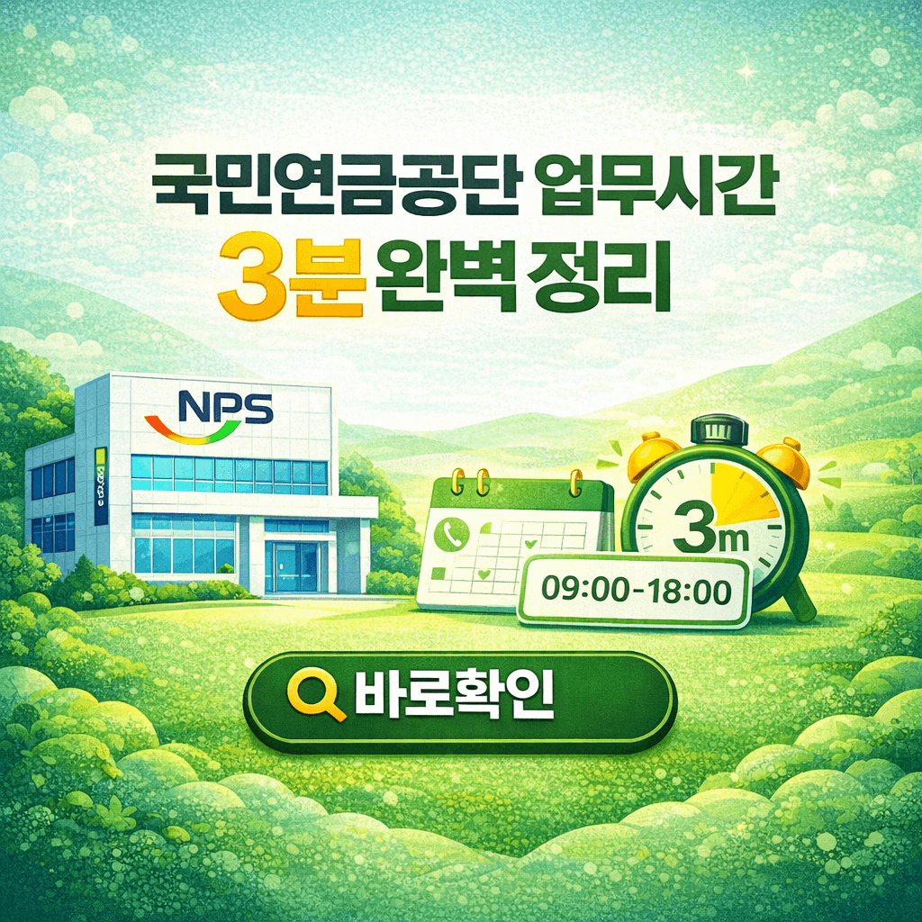 국민연금공단 업무시간 3분 완벽 정리